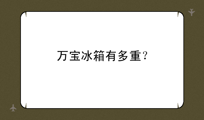 万宝冰箱有多重？