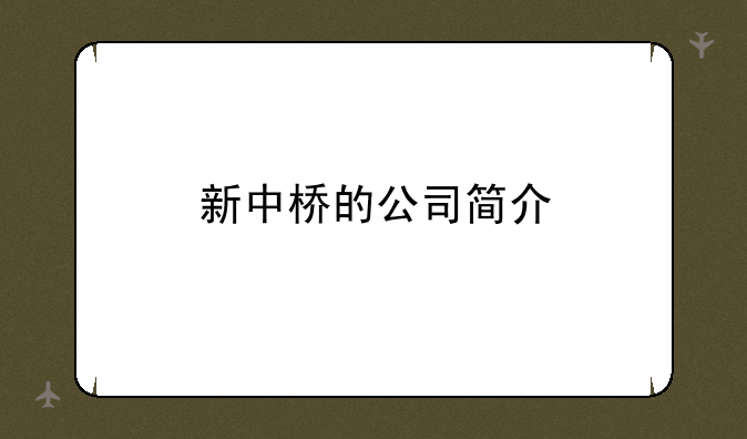 新中桥的公司简介