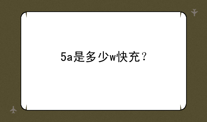 5a是多少w快充？