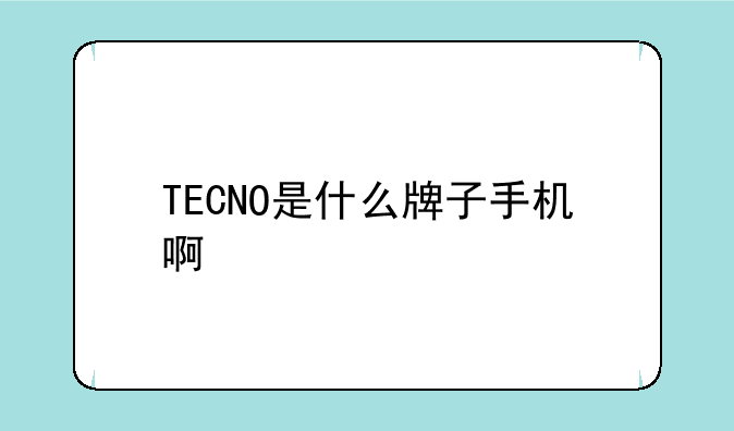 TECNO是什么牌子手机啊