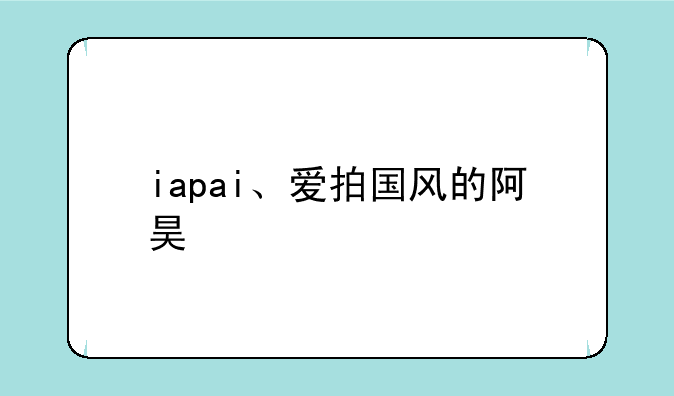 iapai、爱拍国风的阿昊