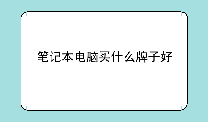 笔记本电脑买什么牌子好