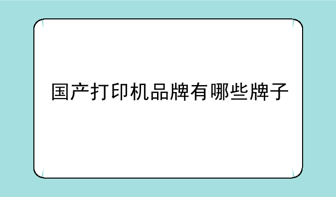 国产打印机品牌有哪些牌子