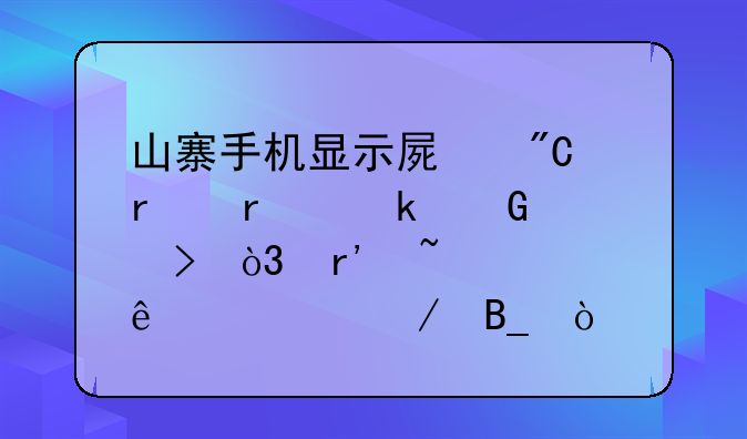 山寨手机显示屏成本在多少左右，有知情人说一下吗？