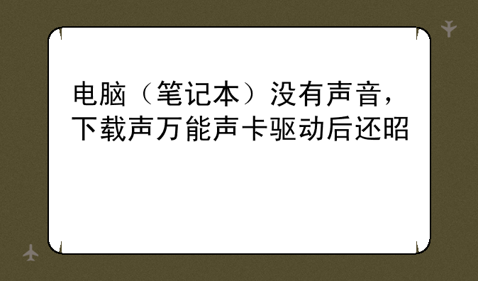 电脑（笔记本）没有声音，下载声万能声卡驱动后还是那样。