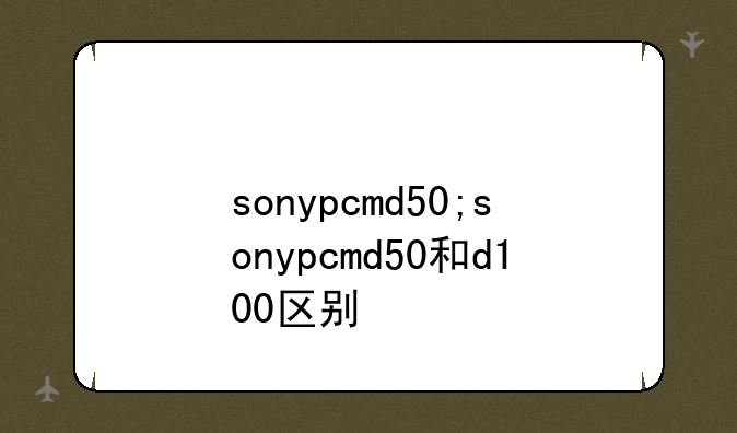 sonypcmd50;sonypcmd50和d100区别