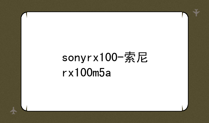 sonyrx100-索尼rx100m5a