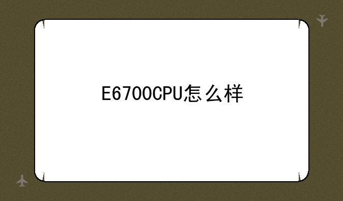 E6700CPU怎么样