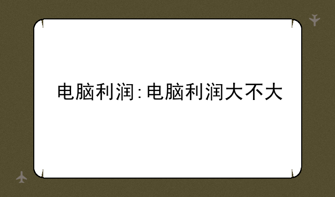 电脑利润:电脑利润大不大