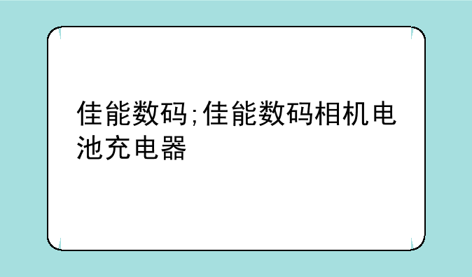 佳能数码;佳能数码相机电池充电器