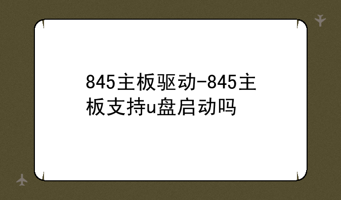 845主板驱动-845主板支持u盘启动吗