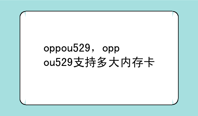 oppou529，oppou529支持多大内存卡