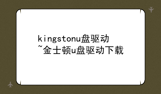 kingstonu盘驱动~金士顿u盘驱动下载